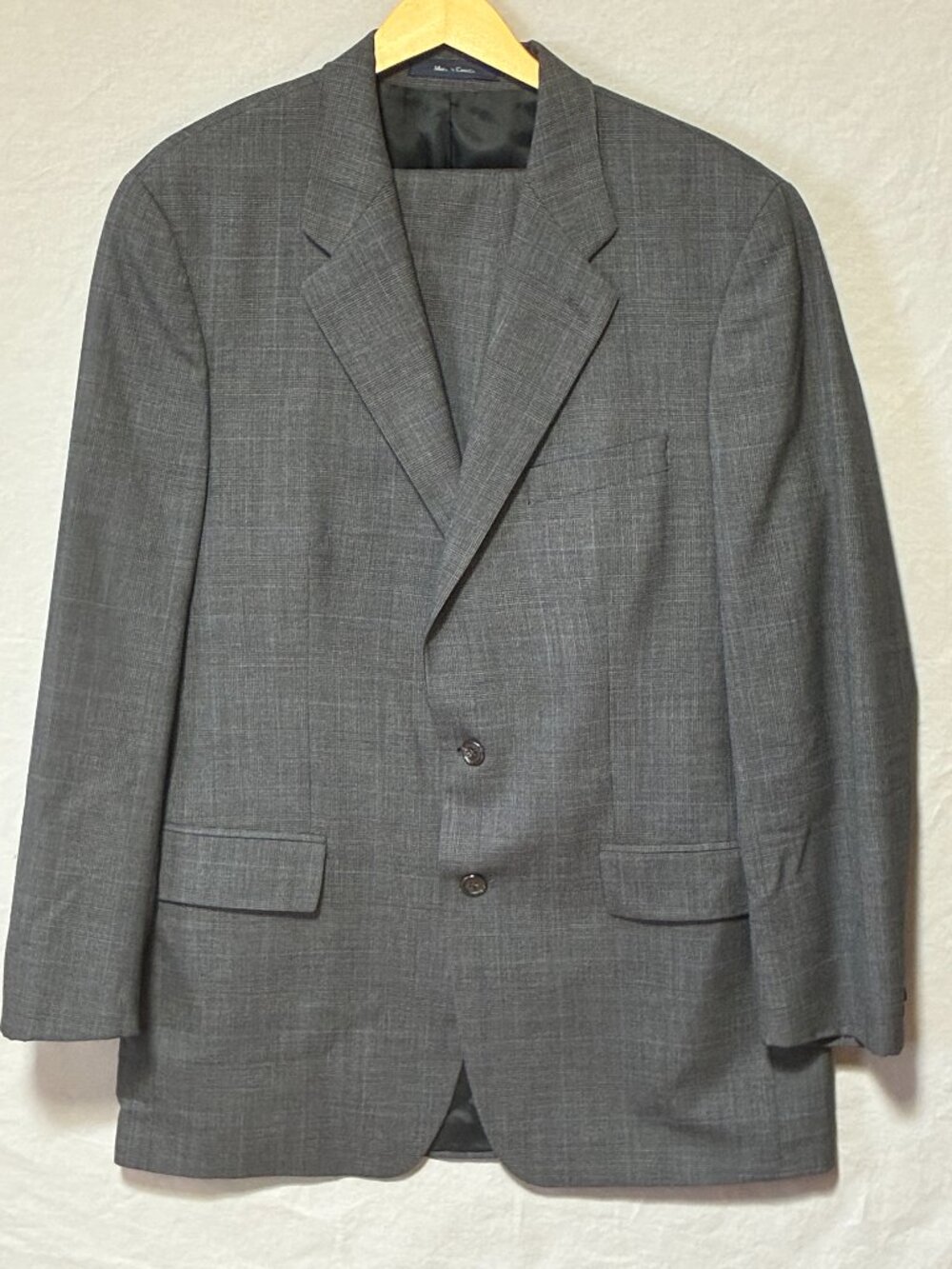 Lauren Ralph Lauren Gray Glen Plaid Wool 2 Piece Suit 44L pants 36X34 Old Money